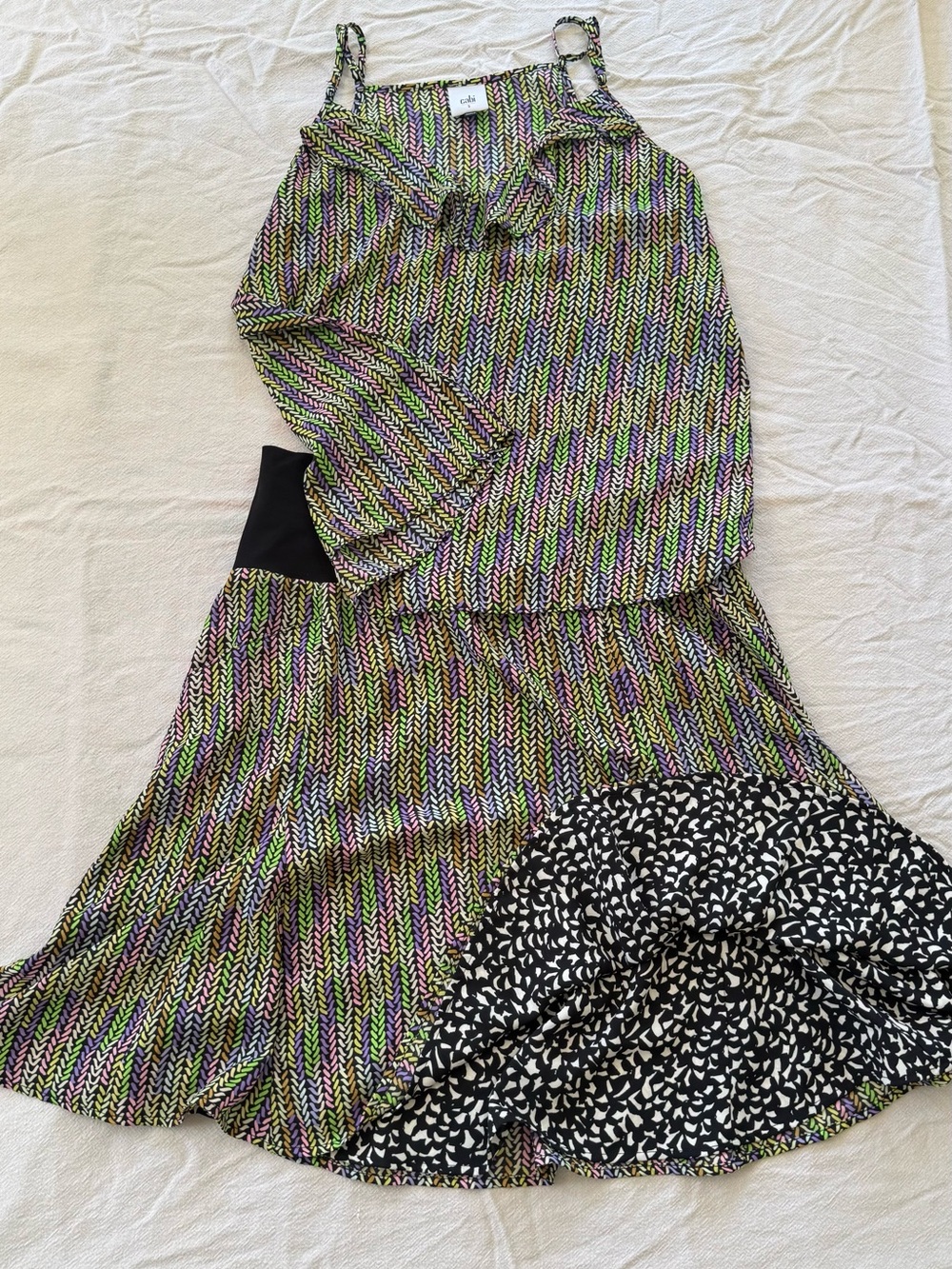 Cabi Together Top & Reversible Skirt Set Spring 2025 #6735 #6755 [Size Small]